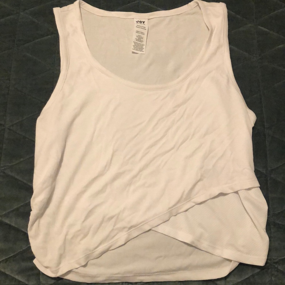White JoyLab extra large athletic crop top.